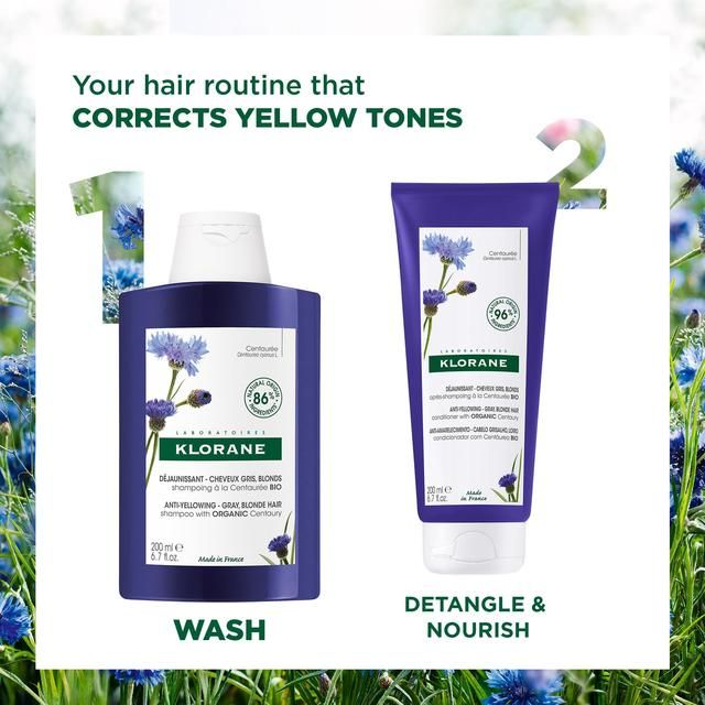 Klorane Anti-yellow Shampoo with Organic Centaury for White and Grey Hair 200ml