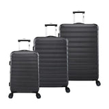 IFLY 3pcs Luggage Set Hardside Spinner Upright Jet Black - SET