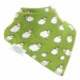 Ziggle Bandana Dribble Bib - Green Sheep