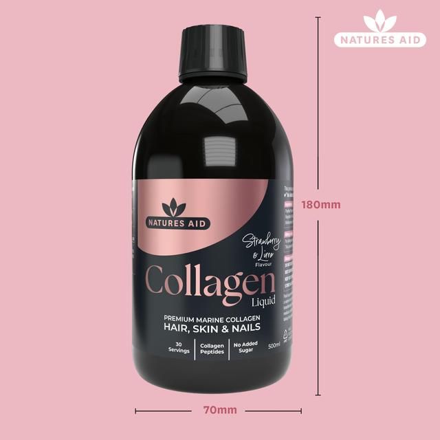 Natures Aid Collagen Liquid Strawberry & Lime 500ml