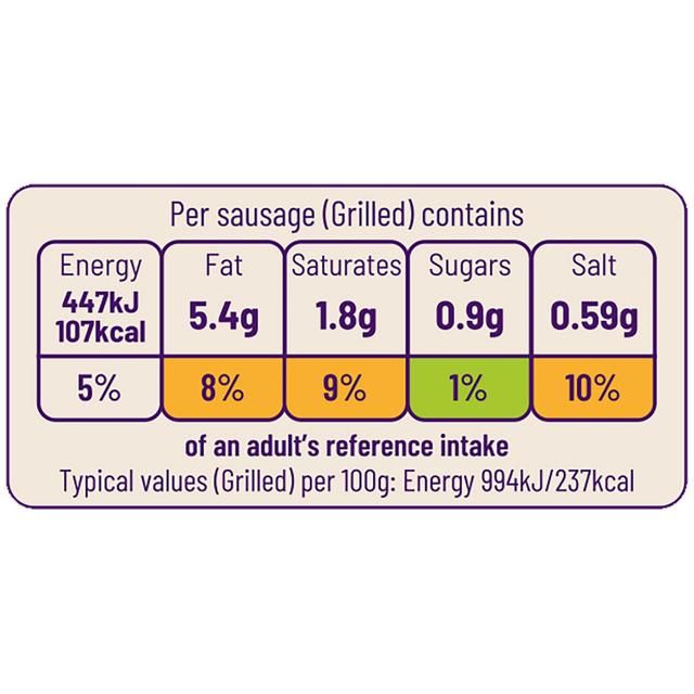 Ocado 12 Butcher's Choice British Cumberland Pork Sausages 600g