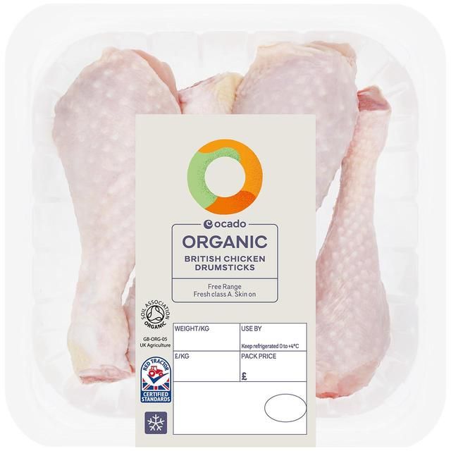 Ocado Organic Free Range Chicken Drumsticks Typically: 475g