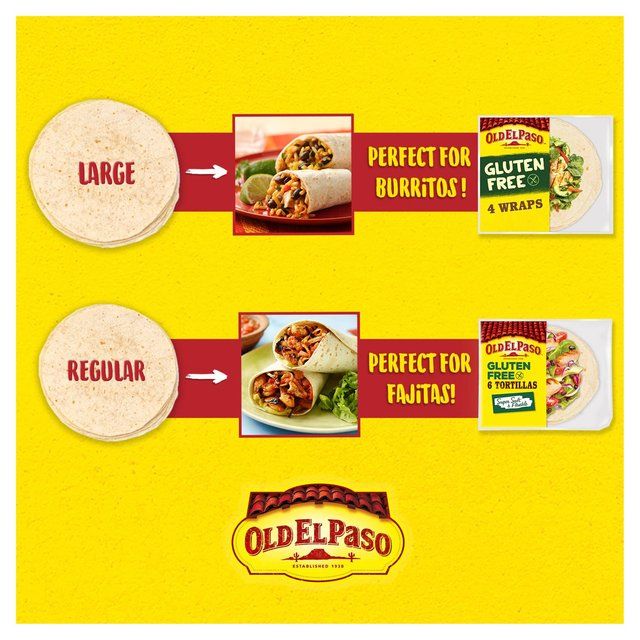 Old El Paso Gluten Free Tortilla Fajita Wraps 6 per pack