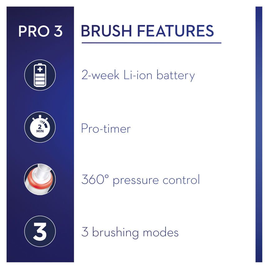 Oral-B Pro 3 - 3000 - Pink Electric Toothbrush Designed By Braun