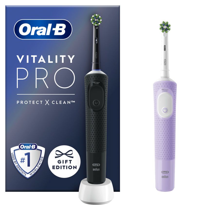 Oral-B Vitality Pro Black & Purple Electric Toothbrushes
