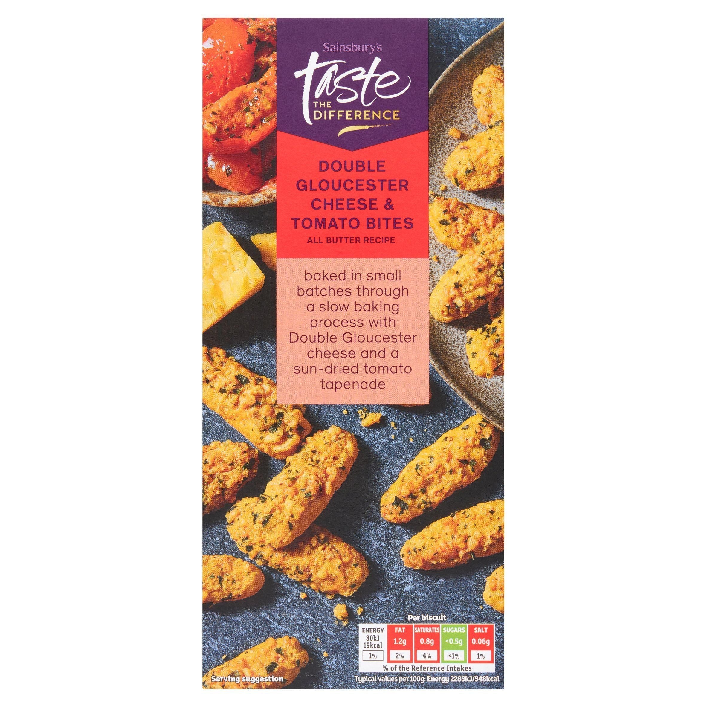 Sainsbury's Double Gloucester Cheese & Tomato Mini Bites, Taste the Difference 100g