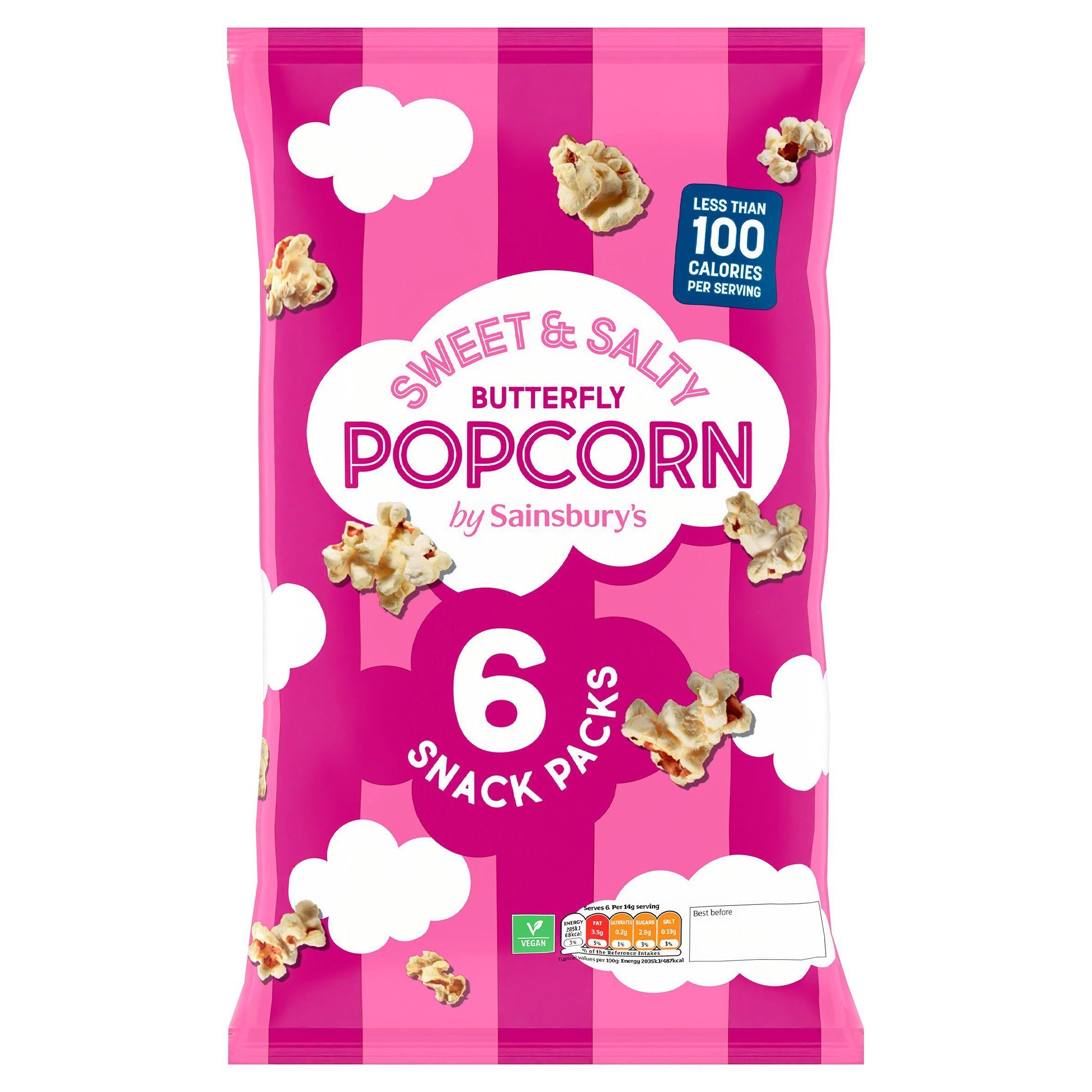 Sainsbury's Sweet & Salty Butterfly Popcorn 6x14g