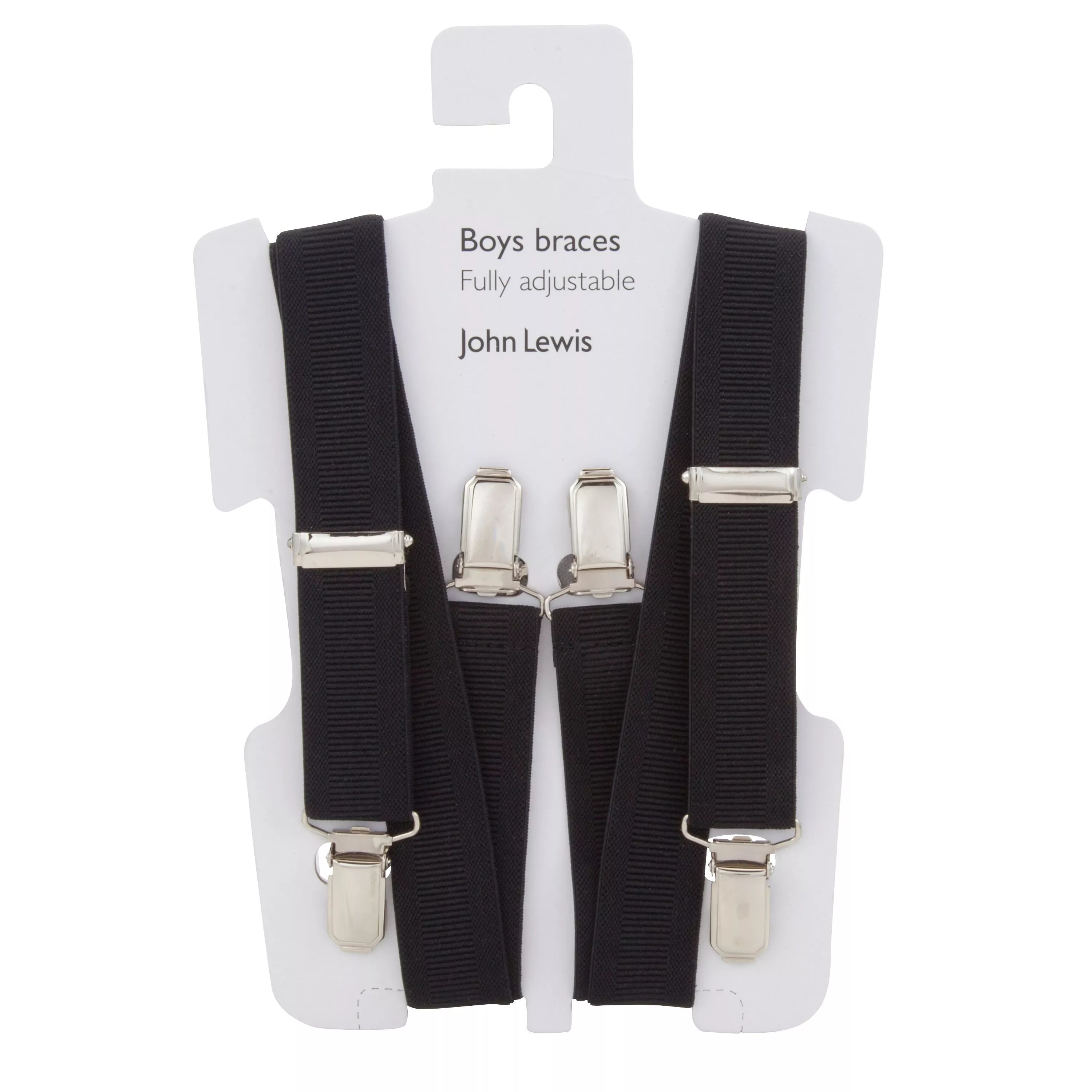 John Lewis Boy Fully Adjustable Braces, One Size, Black - McGrocer