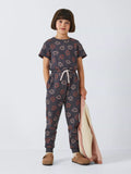 John Lewis ANYDAY Kids' Flower Jersey Jumpsuit, Charcoal - McGrocer