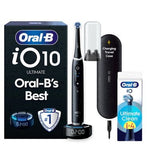 Oral-B iO10 Electric Toothbrush Cosmic Black  iO Ultimate Clean Black Replacement Electric Toothbrush Heads 4 Pack Bundle