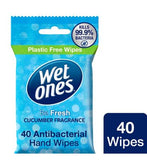 Wet Ones Antibacterial Hand Wipes - Biodegradable  Plastic-Free  Be Fresh  40 wipes