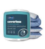Silentnight Seersucker Coverless 105 Tog Duvet and Pillowcases Set - BlueGrey - Double