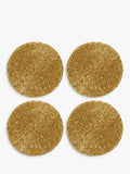 Beaded Round Coasters Set Of 4 Gold