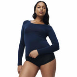 M&S Womens Heatgen Thermal Long Sleeve Tops, size 16, Navy