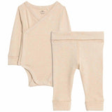 M&S Paris Wrapover Bodysuit Outfit, 18-24 Months, Oatmeal