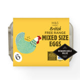 M&S Free Range Mixed Size Eggs   6 per pack