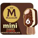 Magnum Mini Classic Almond & White Chocolate Ice Cream Sticks   6 x 55ml