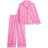 M&S Womens Striped Pyjama Set, 16, Pink