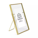 Habitat Skinny Metal Easel Picture Frame - Gold - 21x17cm