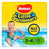 Huggies Little Swimmers Swim Nappies, Nappies Size 3 & 4, 12 Nappy Pants