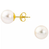 E.W Adams 18ct Yellow Gold Pearl Stud Earrings, White - McGrocer