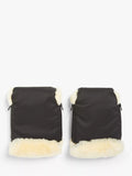 John Lewis Natural Lambskin Lined Mitts, Black - McGrocer