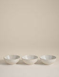 3pk Ceramic Ribbed Pinch Bowls
