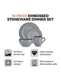 Tower 16 Piece Grey Dinnerware Set