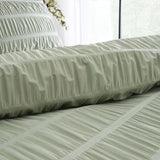 Catherine Lansfield Seersucker Double Duvet Set Sage