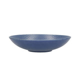 KitchenCraft Stoneware Coupe 22cm Bowl Set, Blue Embossed