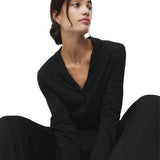 M&S Womens Cotton Modal Revere Pyjama Set, S, Black