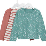 MS Pure Cotton Semi Plain Tops 4-5 Years