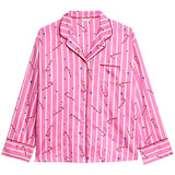 M&S Womens Striped Pyjama Set, 16, Pink