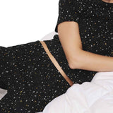 M&S Cotton Rich Printed Crop Leg Pyjama Set, XL, Black