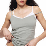 M&S Womens Cotton Rich Strappy Vests, 8, Green