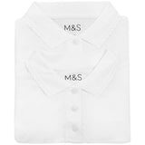 M&S Girls 2Pk Slim Fit Stayaway Polo 13-14