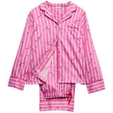 M&S Womens Striped Pyjama Set, 16, Pink