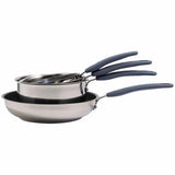 M&S 4 Pack Stainless Steel Pan Set, One Size, Silver