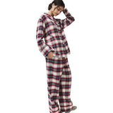 M&S Christmas Womens Checked Revere Pyjama, 16, Ivory