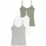 M&S Womens Cotton Rich Strappy Vests, 8, Green