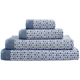 M&S Cotton Repeat Links Towel, Hand Towel, Chambray