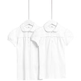 M&S Girls Regular School Polo, 8-9 Years, White