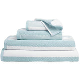 M&S Collection Pure Cotton Striped Textured Hand Towel, Duck Egg