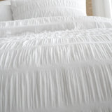 Catherine Lansfield Seersucker Double Duvet Set White