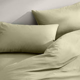 M&S Cotton Rich Bedding Set, Double, Green