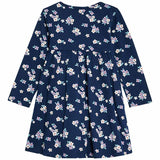 M&S Long Sleeve Floral Print Dress 0-3 M Navy