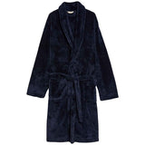 M&S Mens Fleece Supersoft Dressing Gown, M, Navy