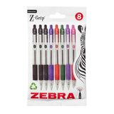 Zebra Z Grip Ballpoint Pen Assorted - Pack of 8