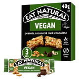 Eat Natural Vegan Peanuts Coconut Dark Chocolate Fruit  Nut Cereal Bars 3x40g