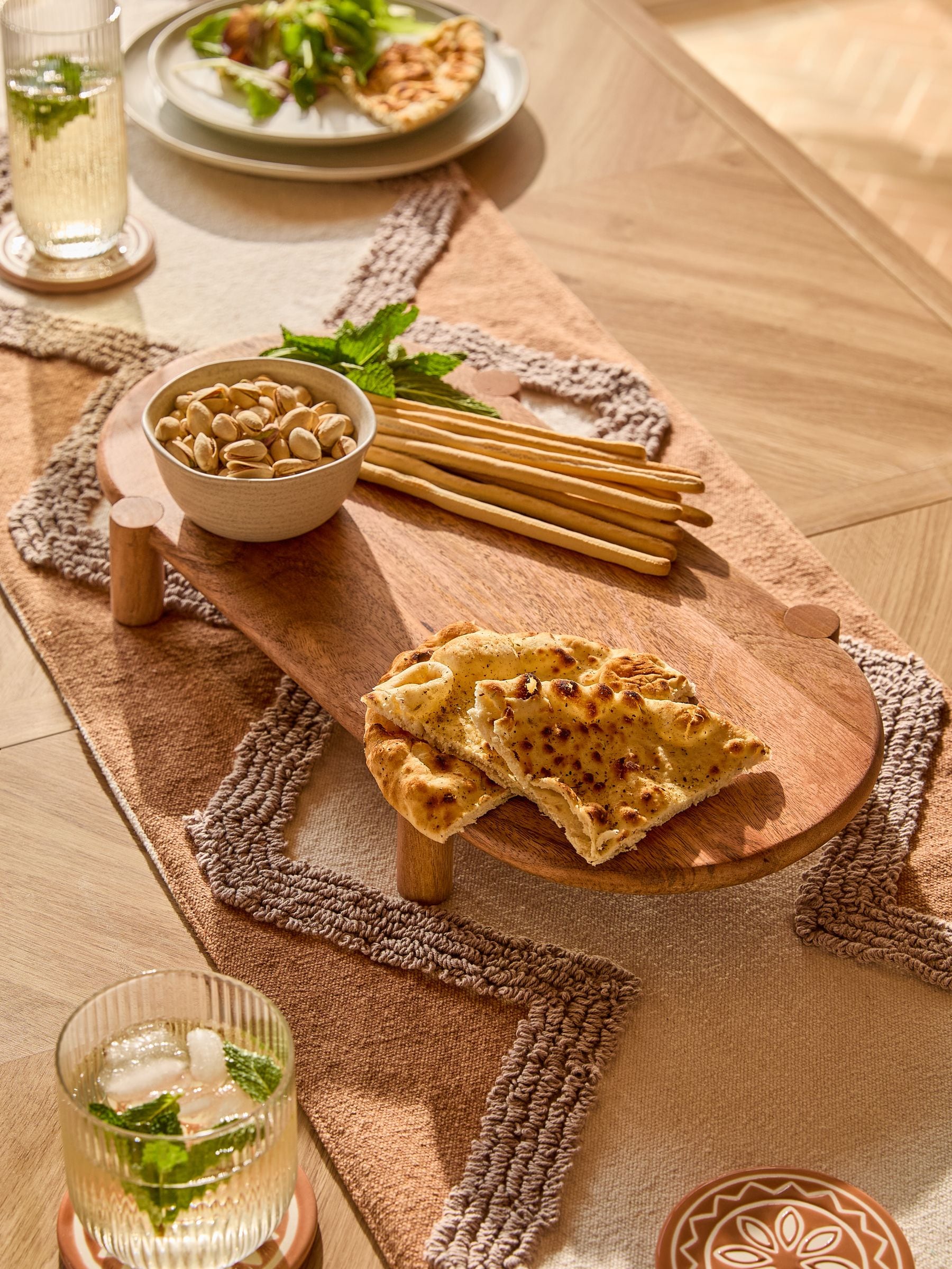 Natural Wood Footed Serve Board